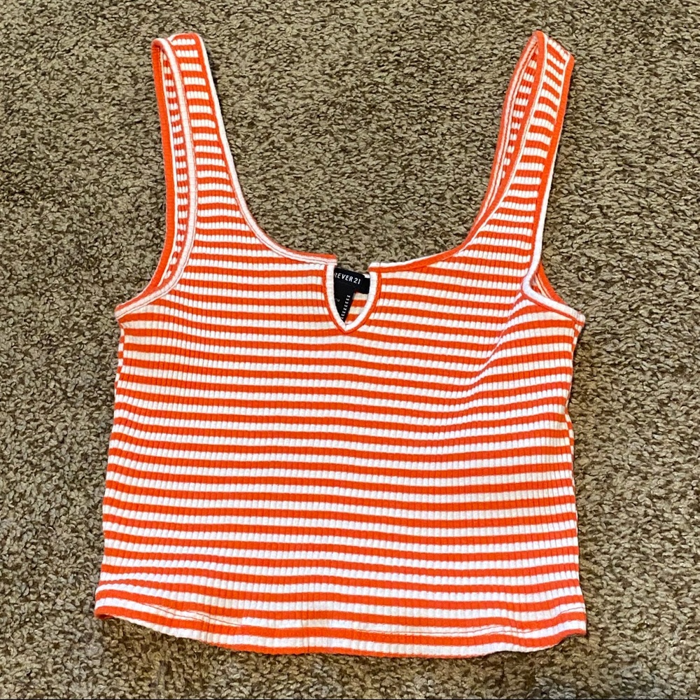Red and white striped tank top